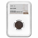 1870 Indian Head Cent AU-53 NGC (Brown)