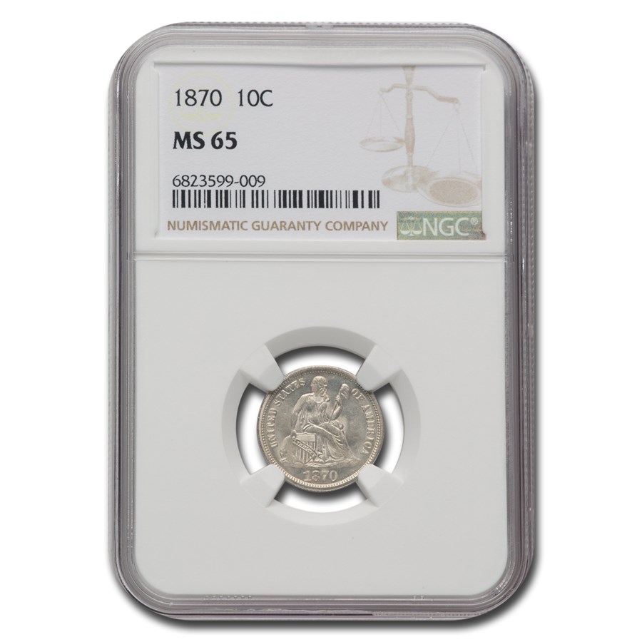 1870 Liberty Seated Dime MS-65 NGC