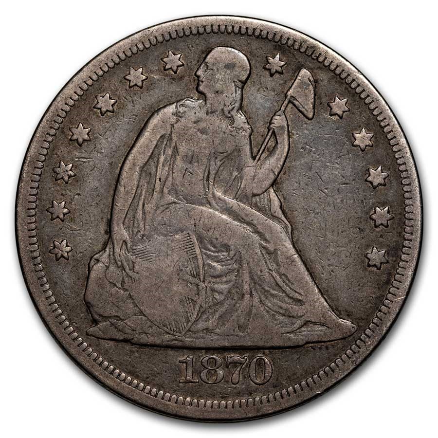 1870 Liberty Seated Dollar Fine