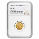 1870 Newfoundland Gold $2.00 AU-58 NGC