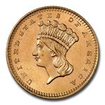 1870-S $1 Indian Head Gold Dollar MS-65 NGC