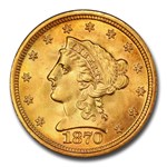 1870-S $2.50 Liberty Gold Quarter Eagle MS-63+ PCGS