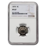 1870 Shield Nickel PF-67 NGC