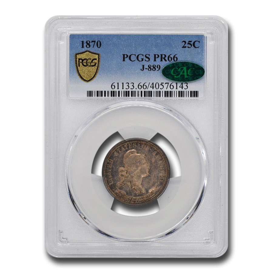 1870 Standard Silver Quarter Pattern PR-66 PCGS CAC (J-889)