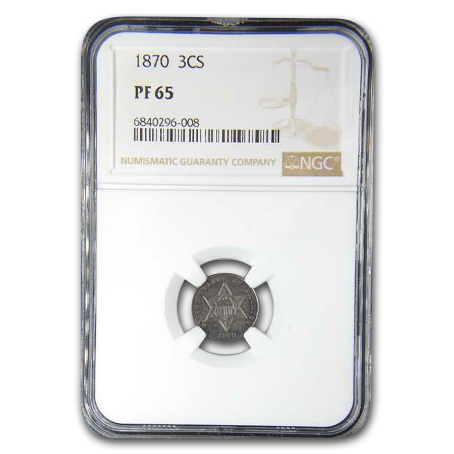 1870 Three Cent Silver PF-65 NGC