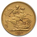 1871-1887-S Australia Gold Sovereign Young Victoria AU