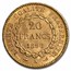 1871-1898 France Gold 20 Francs Lucky Angel (AU)