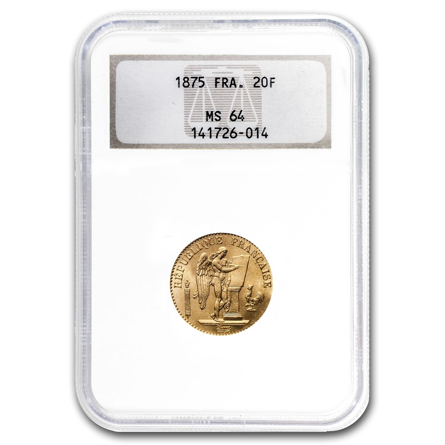 Buy 1871-1899 France Gold 20 Francs Angel MS-64 NGC/PCGS | APMEX