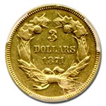 1871 $3 Gold Princess PR-50 PCGS