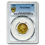 1871 $3 Gold Princess PR-50 PCGS