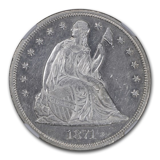 Buy 1871-CC Liberty Seated Dollar AU-58 NGC | APMEX