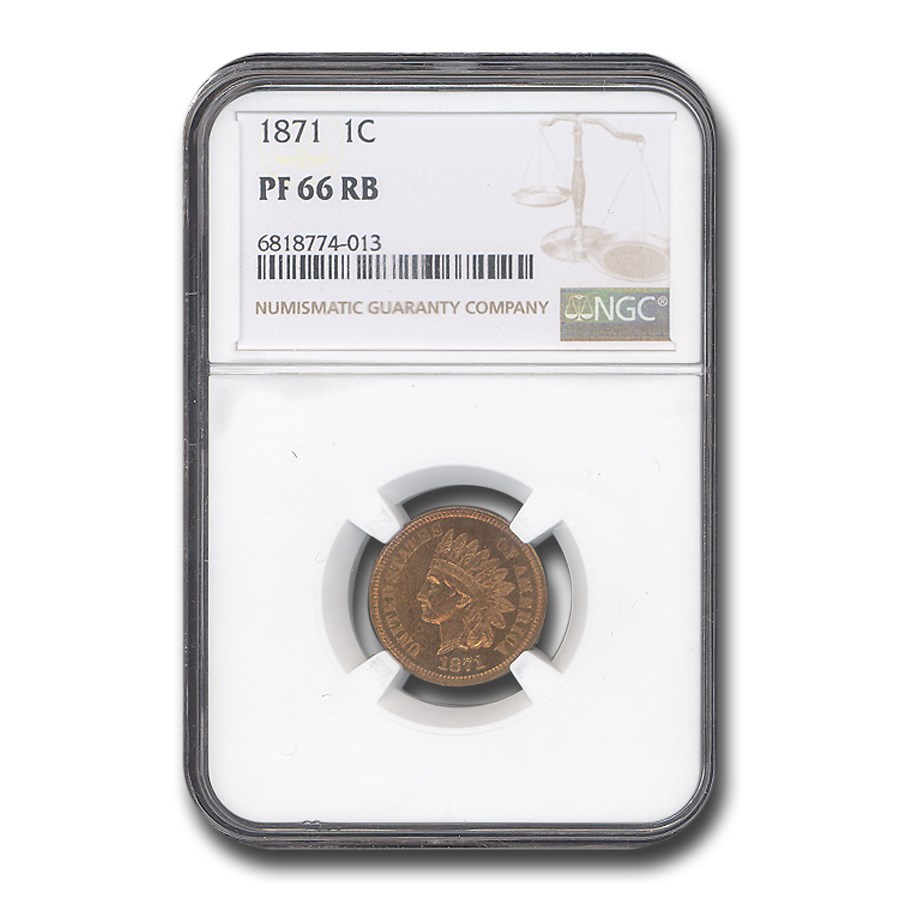 1871 Indian Head Cent PF-66 NGC (Red/Brown)