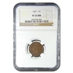 1871 Indian Head Cent VF-35 NGC (Brown)