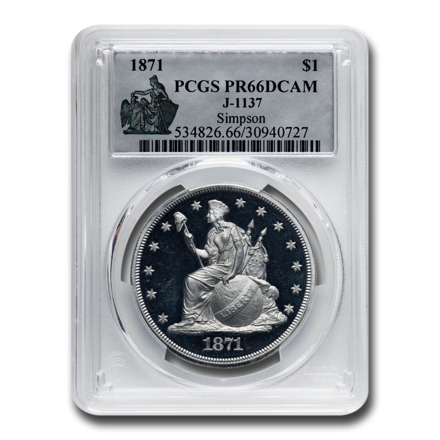 1871 Liberty Seated Dollar Pattern PR-66 DCAM PCGS (J-1137)