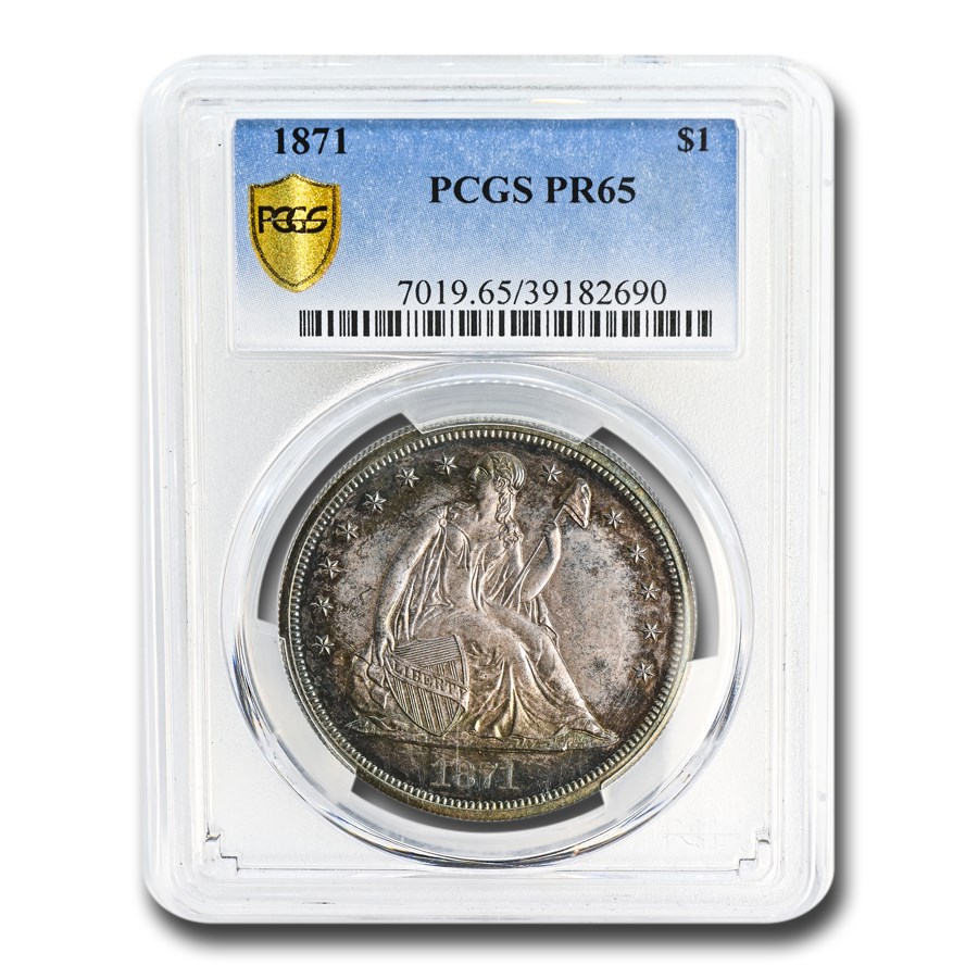 1871 Liberty Seated Dollar PR-65 PCGS