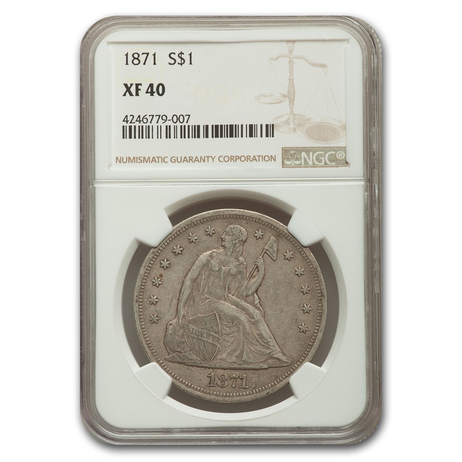 Buy 1871 Liberty Seated Dollar Xf 40 Ngc Apmex