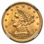 1871-S $2.50 Liberty Gold Quarter Eagle MS-64 NGC