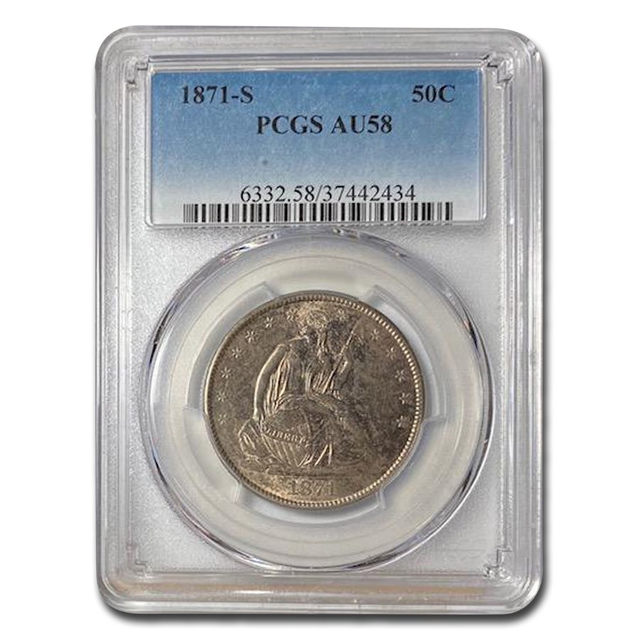 Buy 1871-S Liberty Seated Half Dollar AU-58 PCGS | APMEX