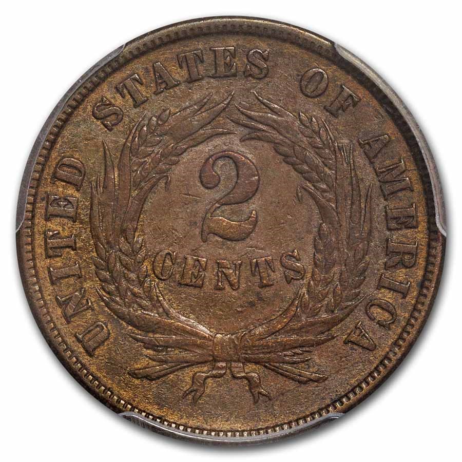 1871 Two Cent Piece AU