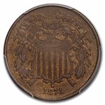 1871 Two Cent Piece AU