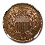 1871 Two Cent Piece PF-66 NGC (Red/Brown)