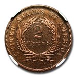 1871 Two Cent Piece PF-66 NGC (Red/Brown)