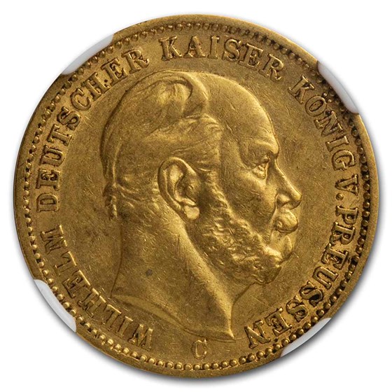 Buy 1872-C Germany Gold 20 Mark Wilhelm I AU-53 NGC (Eric P. Newman ...