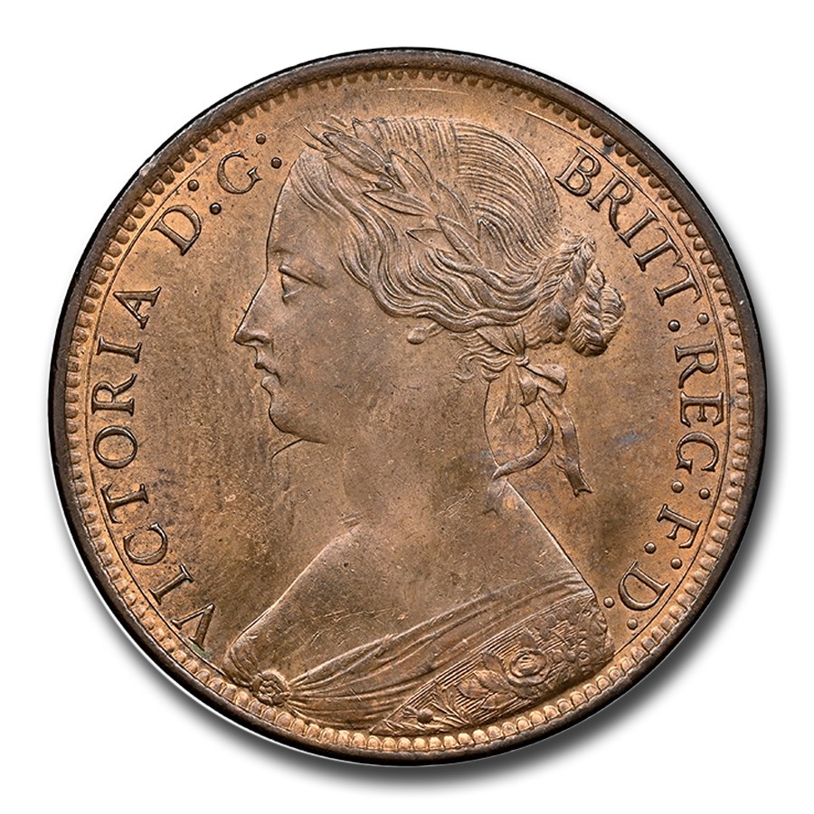 1872 Great Britain Penny Victoria MS-65 NGC (Brown)