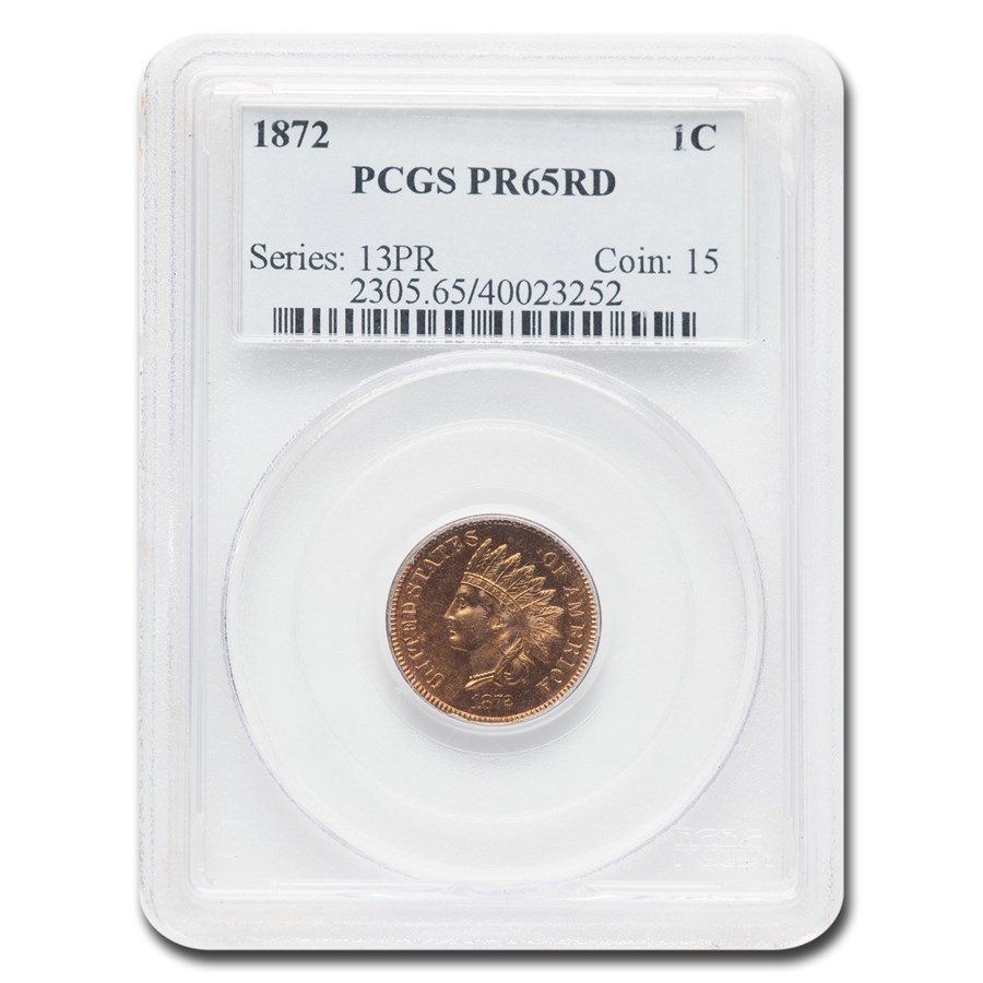 1872 Indian Head Cent PR-65 PCGS (Red)