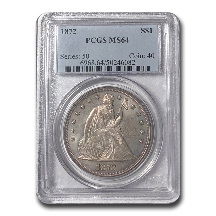 Buy 1872 Liberty Seated Dollar MS-64 PCGS | APMEX