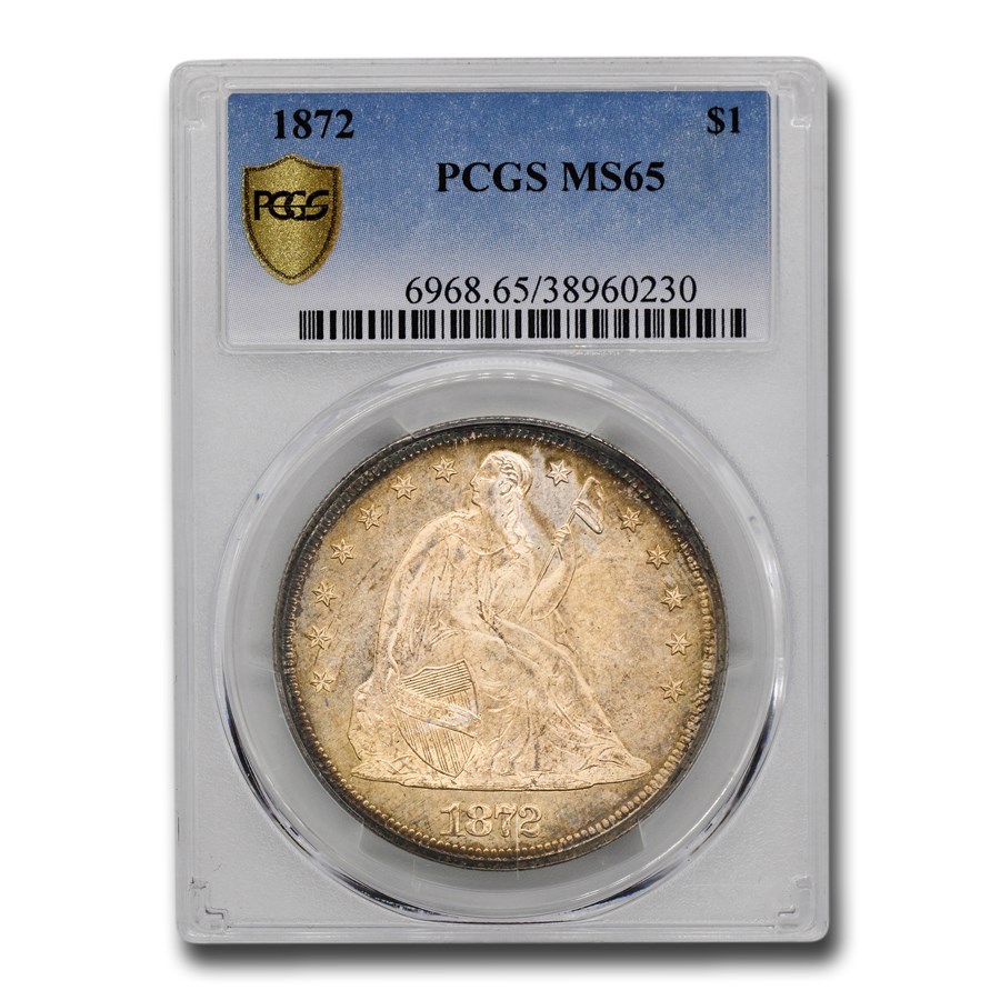 1872 Liberty Seated Dollar MS-65 PCGS