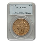 1872-S $20 Liberty Gold Double Eagle AU-50 PCGS