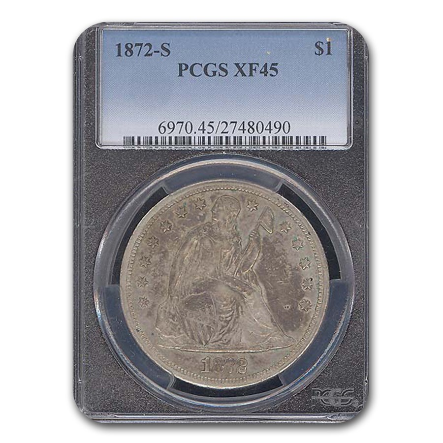 Buy 1872-S Liberty Seated Dollar XF-45 PCGS | APMEX