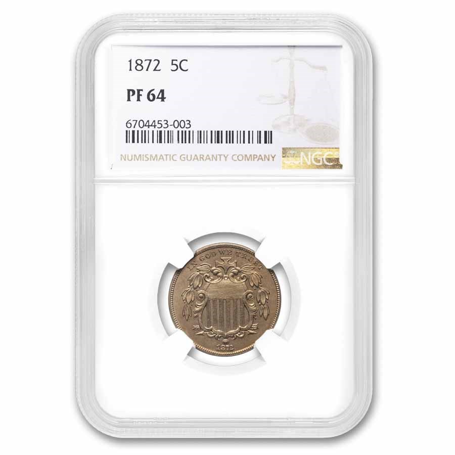 1872 Shield Nickel PF-64 NGC