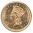 1873 $1 Indian Head Gold Open-3 MS-62 PCGS