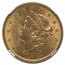 1873 $20 Liberty Gold Double Eagle Open 3 AU-58 NGC