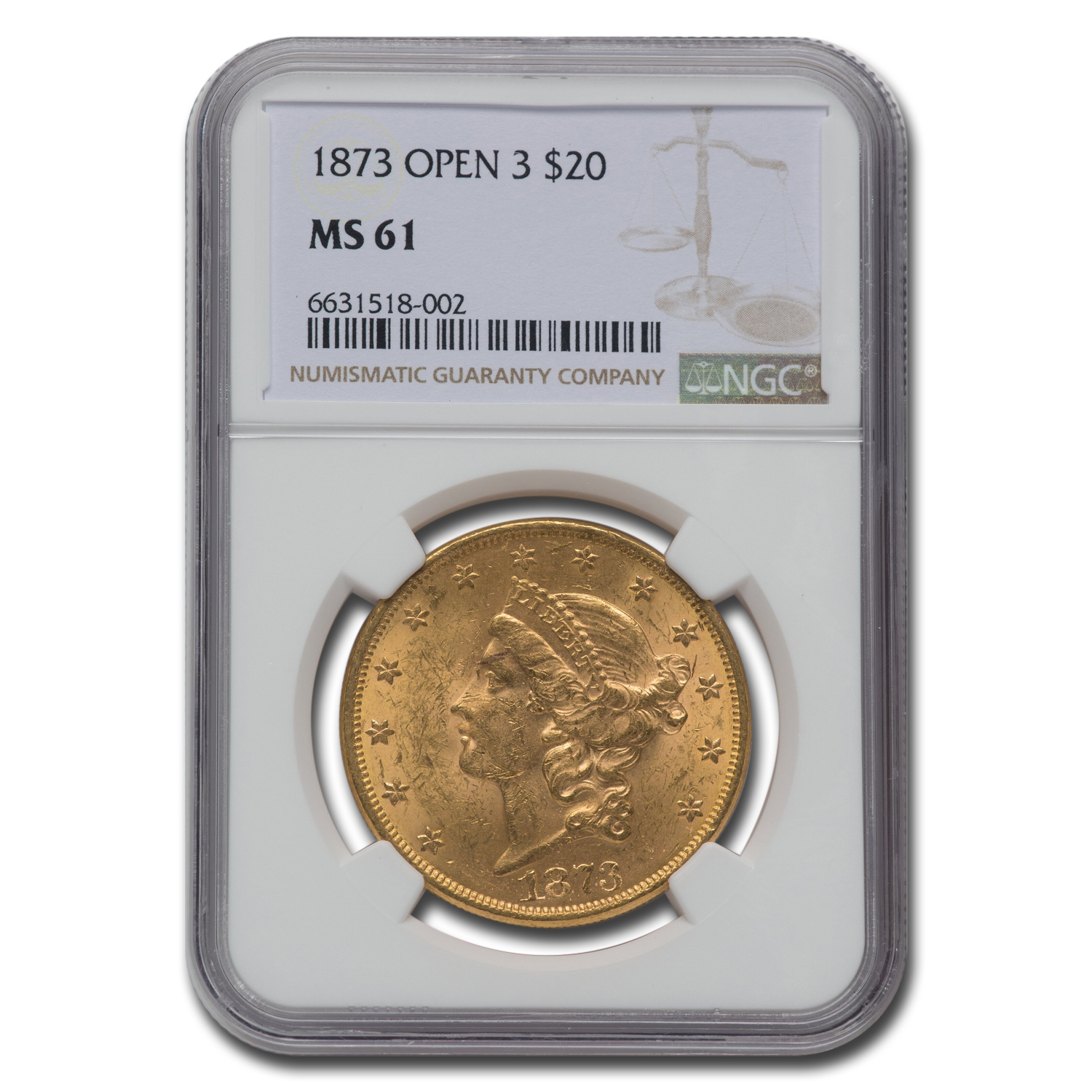 Buy 1873 Liberty Gold Double Eagle Open 3 MS-61+ | APMEX