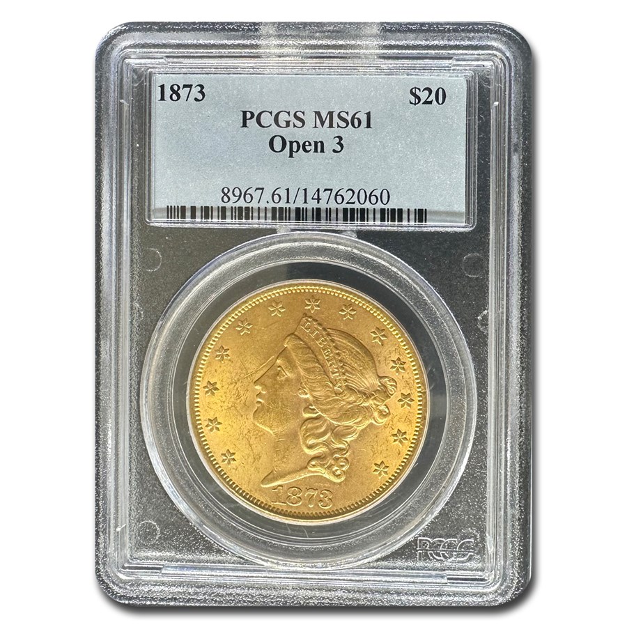 1873 20 Liberty Gold Double Eagle Open 3 Ms 61 Pcgs Coin For Sale Pcgs 20 Double Eagles Liberty 1850 1907 Apmex Us Mint