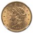 1873 $20 Liberty Gold Double Eagle Open 3 MS-62 NGC