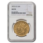 1873-CC $20 Liberty Gold Double Eagle AU-55 NGC