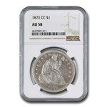 1873-CC Liberty Seated Dollar AU-58 NGC