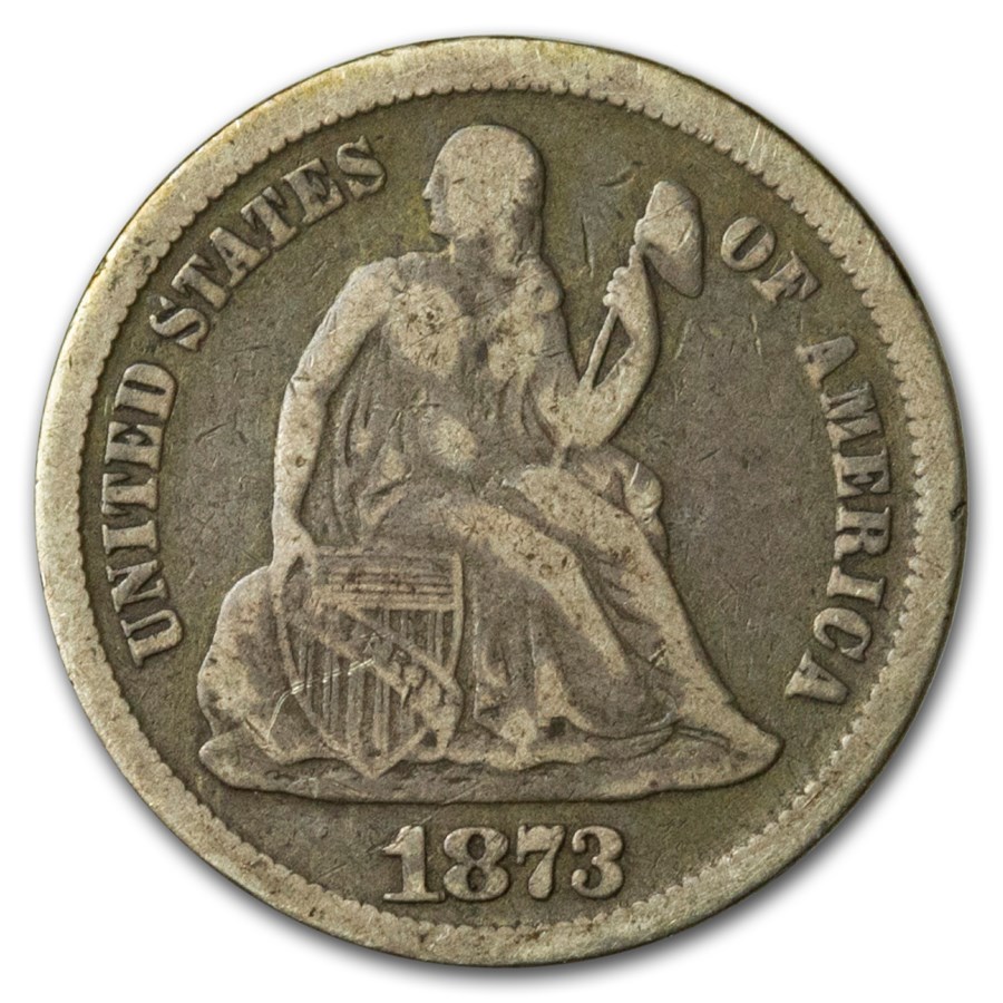 Buy 1873 Liberty Seated Dime No Arrows Open 3 Fine | APMEX