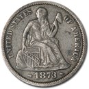 1873 Liberty Seated Dime w/Arrows VF