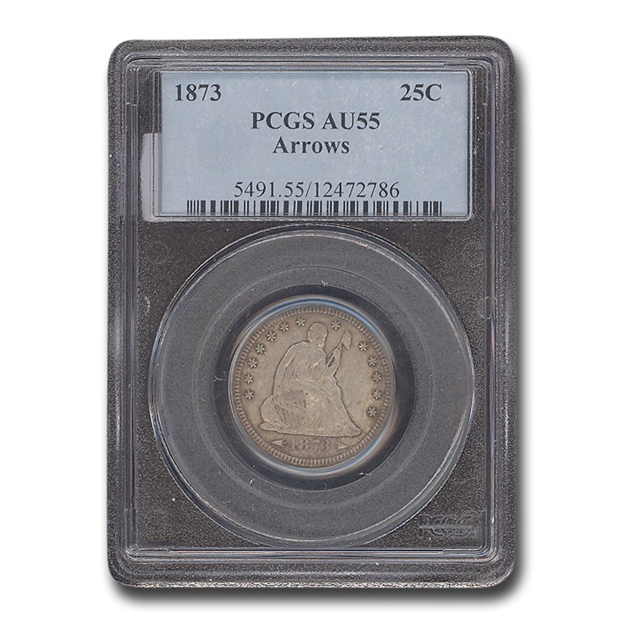 Buy 1873 Liberty Seated Quarter AU-55 PCGS (Arrows) | APMEX