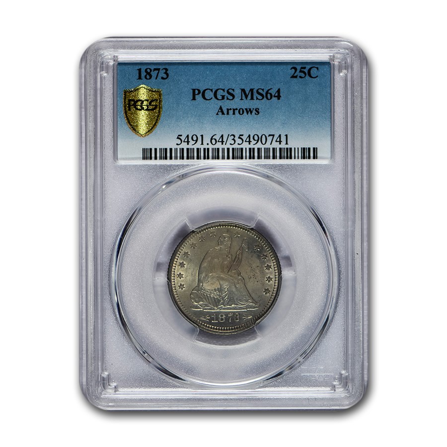 Buy 1873 Liberty Seated Quarter MS-64 PCGS (Arrows) | APMEX