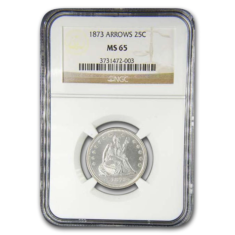 1873 Liberty Seated Quarter MS-65 NGC (Arrows)