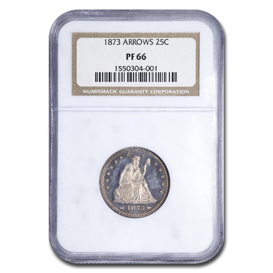 1873 Liberty Seated Quarter PF-66 NGC (Arrows)