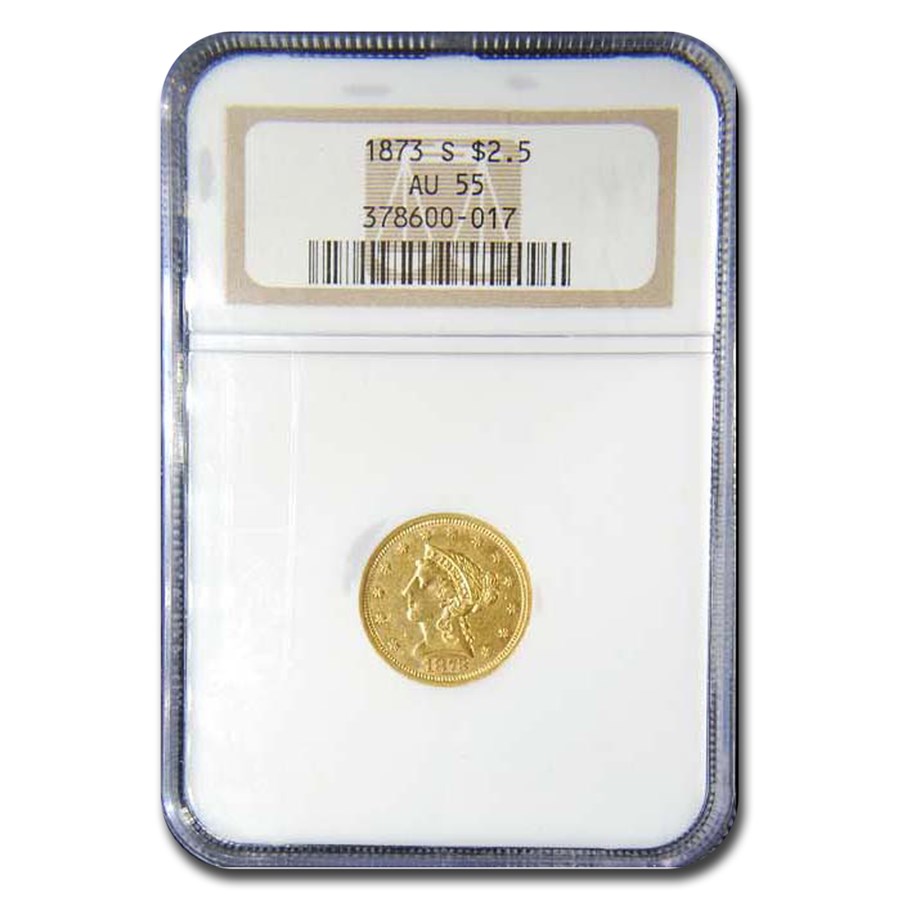 1873-S $2.50 Liberty Gold Quarter Eagle AU-55 NGC