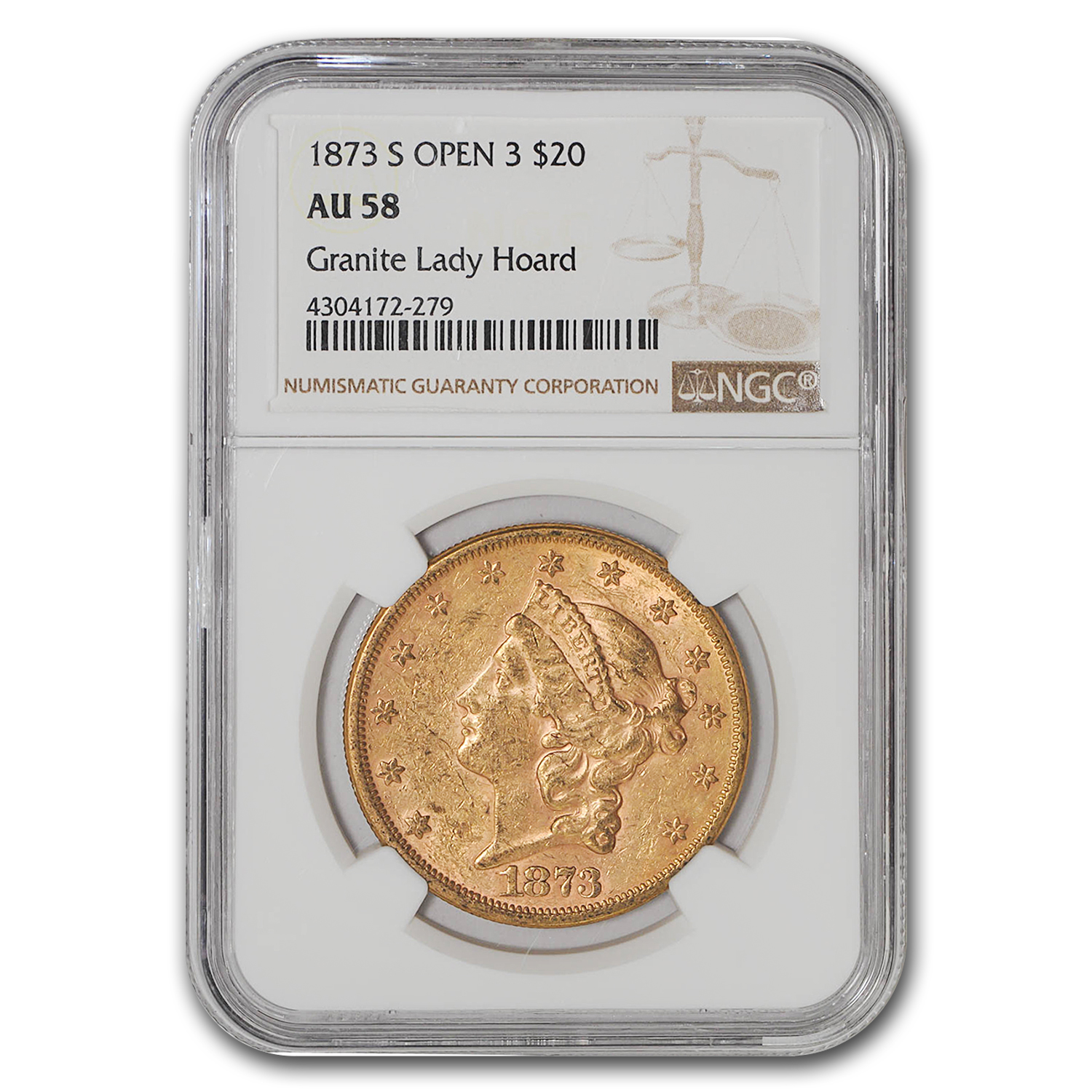 Buy 1873-S $20 Liberty Gold Double Eagle Closed 3 AU-58 NGC | APMEX