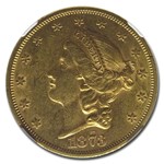 1873-S $20 Liberty Gold Double Eagle Open 3 AU-55 NGC